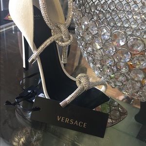 Versace Sandals Off white with Swarovski crystals